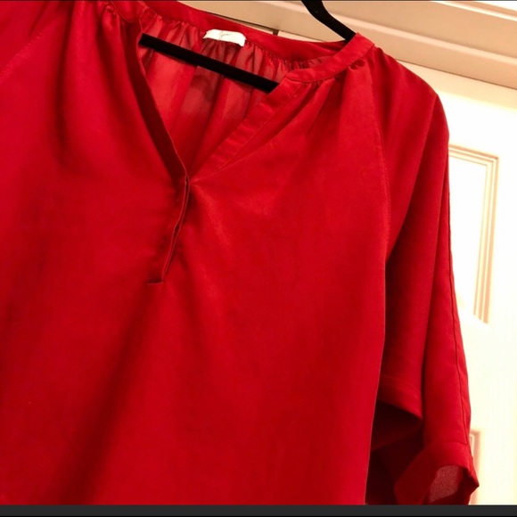 Joie Red Silky Blouse - Picture 5 of 5